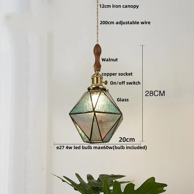 Afralia™ Blue Glass LED Pendant Light - Nordic Modern Hang Lamp