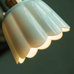 Afralia™ Lotus Flower Ceramic LED Pendant Lampshade for Home Decor