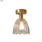 Glass Flower LED Ceiling Lights - Modern Nordic Canopy Lamparas Techo