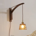 Nordic LED Wall Sconce Walnut Copper Stair Light Fixtures