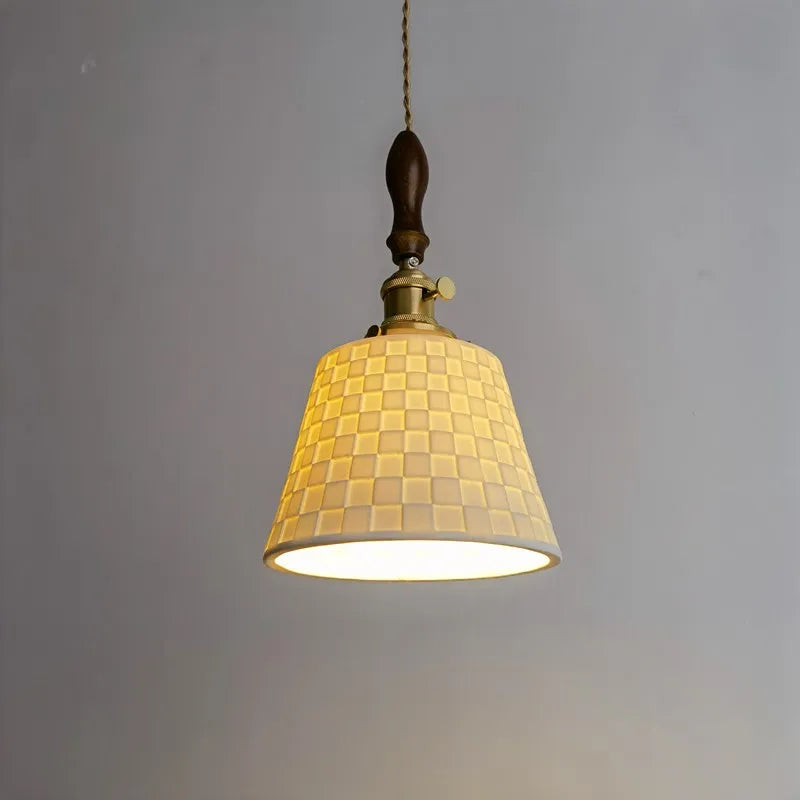 Ceramic Copper LED Pendant Light for Kitchen Dining Bedroom Decor