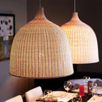 Bamboo Weaving LED Pendant Lights for Home Decor and Dining Room