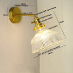Nordic LED Wall Lights Pull Chain Switch Copper Glass Home Decor