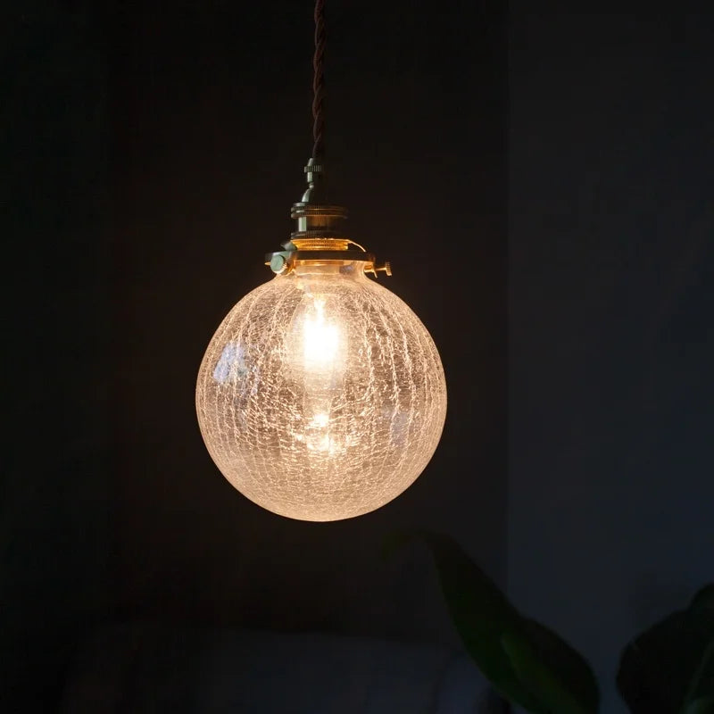 Cracked Glass LED Pendant Light for Cafe Bar Kitchen Living Room