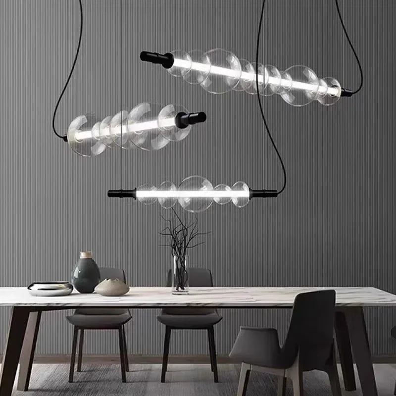 Modern Glass LED Pendant Light for Living and Dining Room Bedroom Chandelier