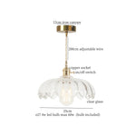 Afralia™ Brass Glass LED Pendant Lamp for Cafe Bar Restaurant Bedroom Loft