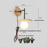 Yellow Travertine LED Wall Lamp Iron Pull Chain Switch Nordic Modern Stair Light