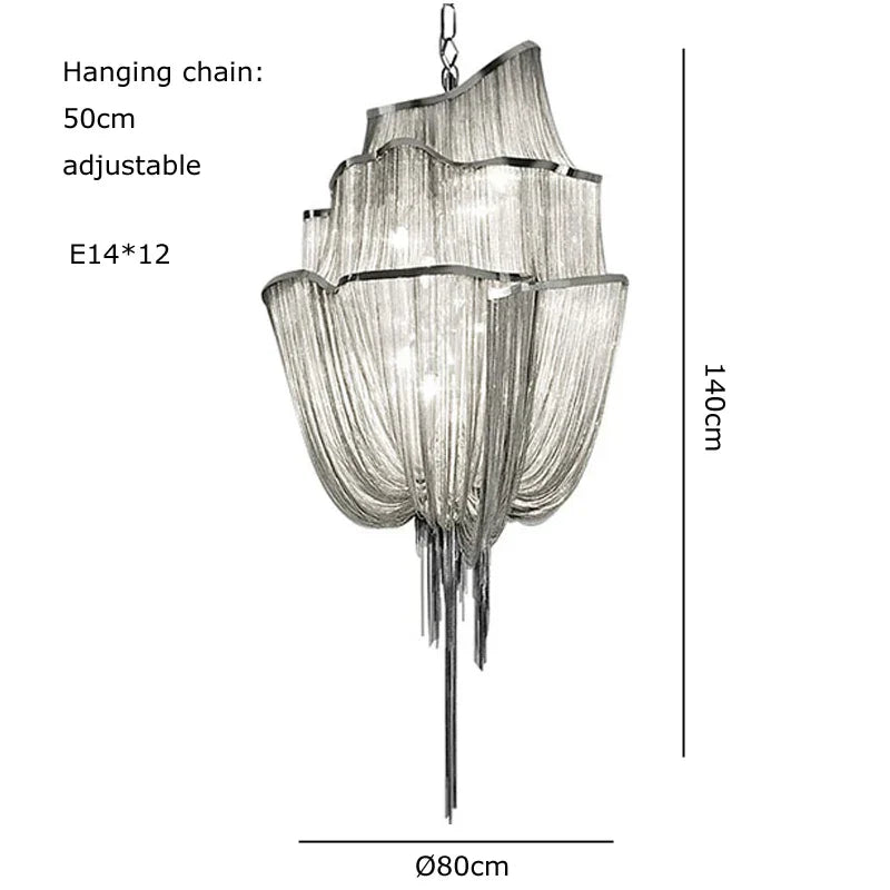 Modern Chain Chandelier for Luxury Dining Table and Home Decor