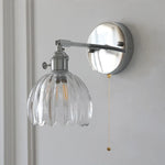 Clear Glass Iron Wall Lamp - Dual Light Up Down Rotate for Home Décor