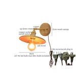 Nordic Wood LED Wall Lamp Pull Chain Switch for Home Decor & Lighting