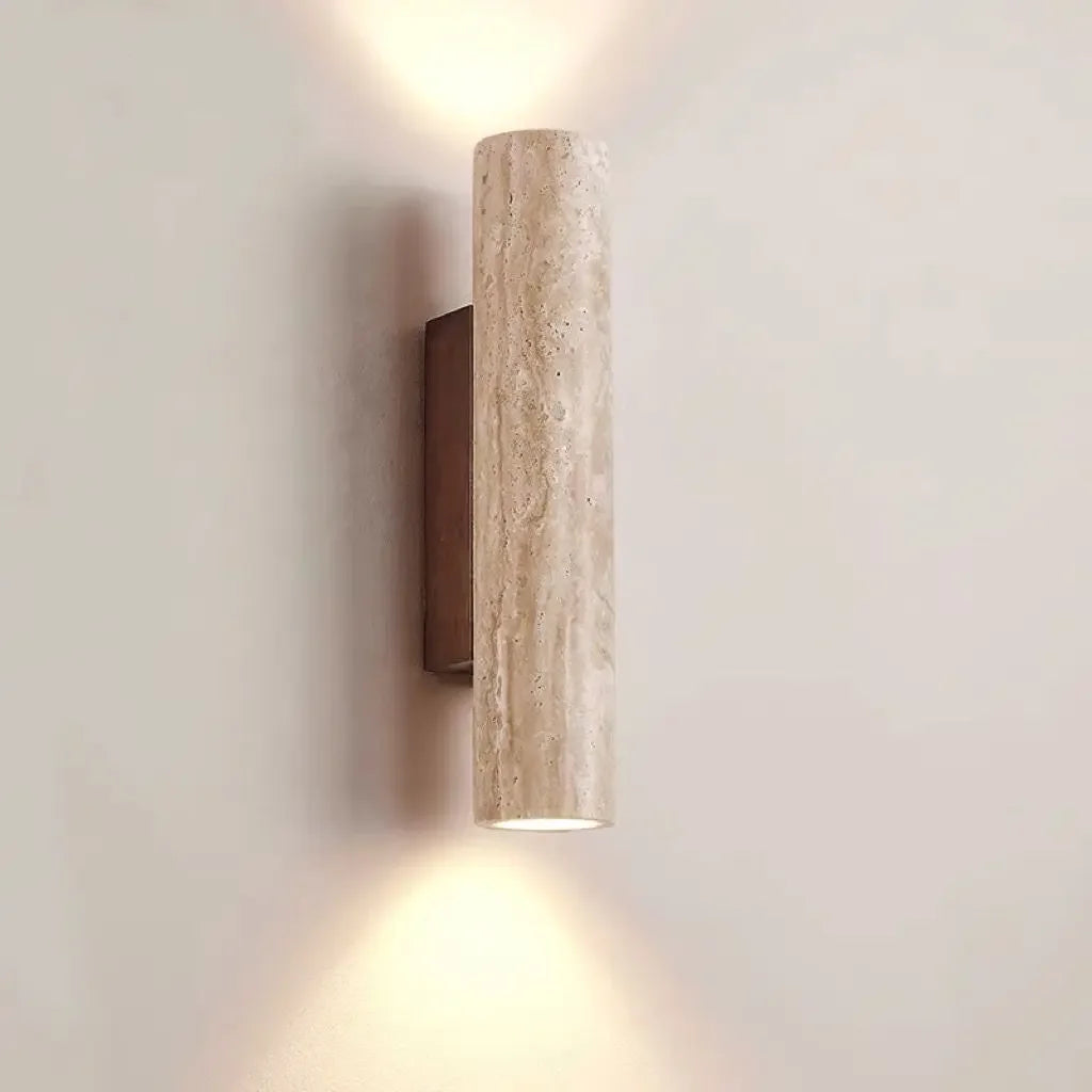 Travertine Natural Stone Wall Sconce Light with E27 Bulb