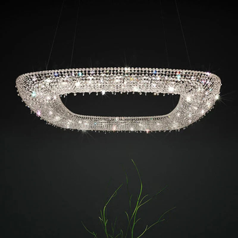 Crystal Pendant Chandelier: Modern Dimmable Lighting for Living Room, Bedroom, Foyer