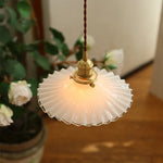 White Glass LED Pendant Light Fixture Modern Hanging Lamp