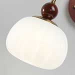 White Pumpkin LED Wall Light Fixture Swing Arm Nordic Modern Wandlamp