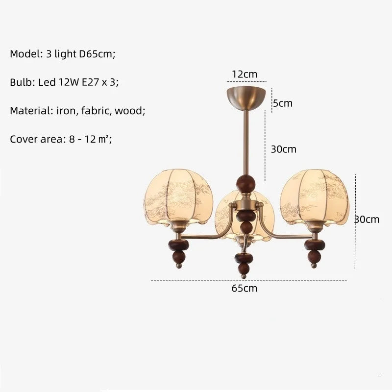 Afralia™ Wood Chandelier Wabi Sabi Pendant Lights Living Room LED Luminarias