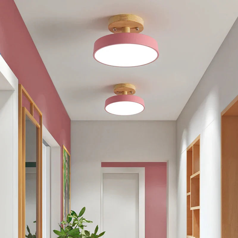Acrylic Wood LED Ceiling Light – Nordic Indoor Lighting Fixture