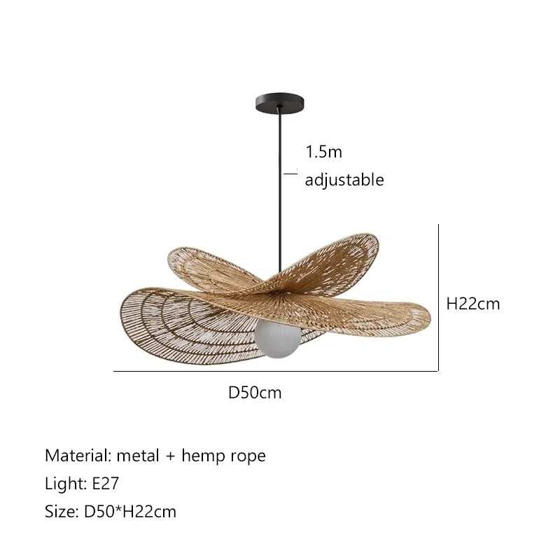 Rattan Weaving LED Chandelier Pendant Lights for Home Decor