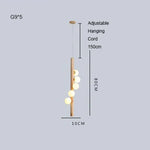 Burly Wood Walnut Glass Pendant Light for Living Room Bar Foyer