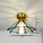Modern Glass Copper LED Ceiling Light Fixture for Balcony, Living Room, Porch.