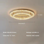 Afralia™ Modern Luxury Dimmable Crystal Chandelier Round Steel LED Ceiling Light