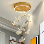Butterfly LED Chandelier for Duplex Villa Living Room Romantic Wedding Decor