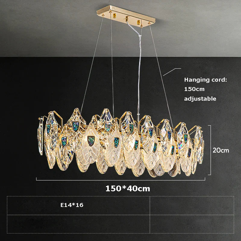 Peacock LED Chandelier Lighting for Living Room