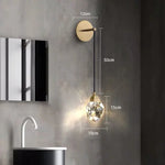 Crystal LED Copper Wall Sconce - Modern Luxury Wall Light Fixture