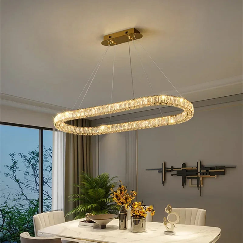 Crystal Ceiling Chandelier LED Light Fixture for Home Decor