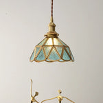 Amber Glass LED Pendant Light - Nordic Modern Copper Suspension Luminaire for Home