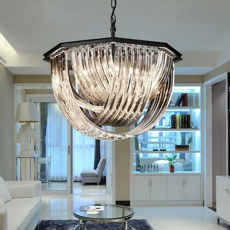 Afralia™ Black Metal E14 Led Pendant Lights: Retro Loft Chain Hanging Lamp for Living Room