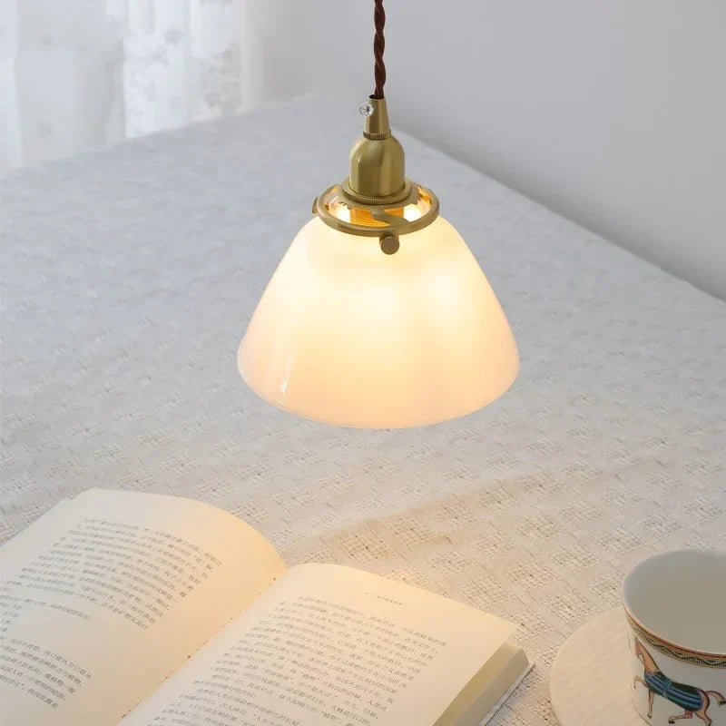 Clear Glass LED Copper Chandelier Pendant Light for Modern Home Decor.