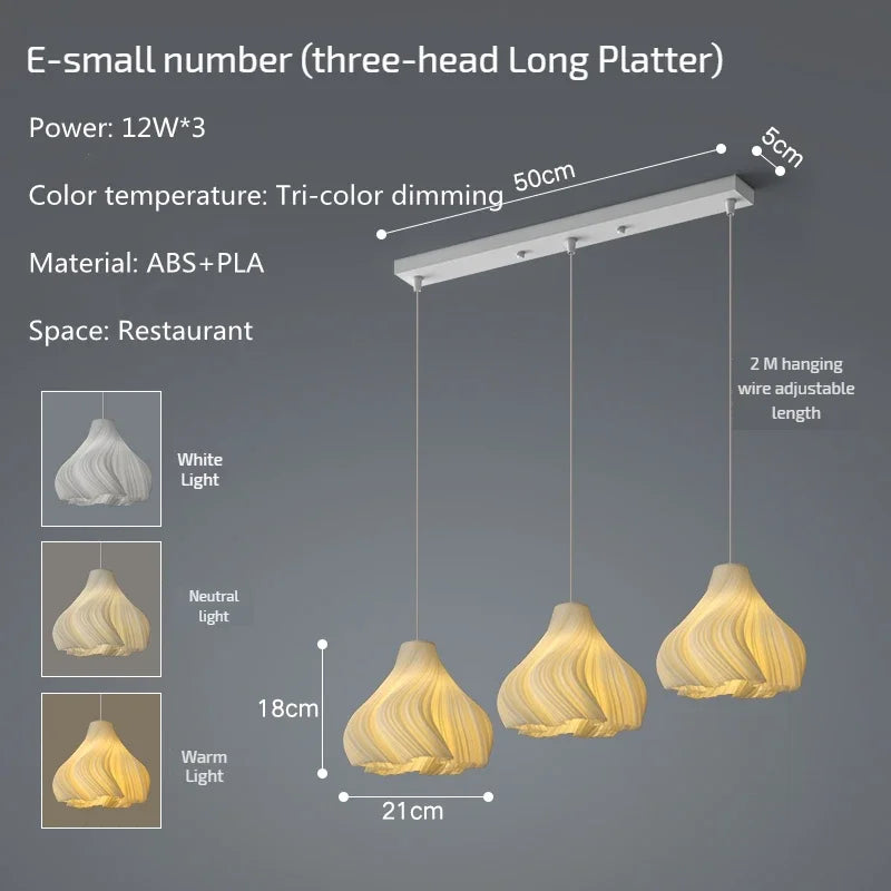 Modern 3D Printing Ceiling Chandelier for Home Dining Room Bedroom Decor