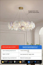 Afralia Petals Crystal Chandelier Light: French Living Room & Dining Room Luxury Lighting