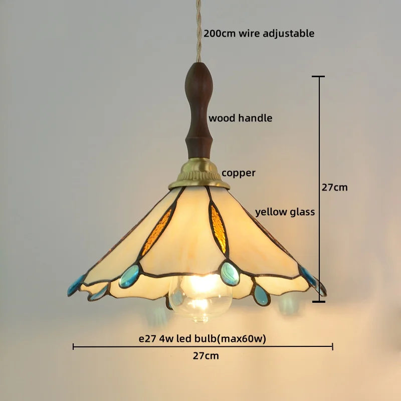 Pink Glass LED Pendant Lights Copper Modern Hanging Lamp Home Decor