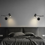 Acrylic Iron LED Wall Lamp | Modern Rotate Black Stair Light | Dining Room Study Fixtures