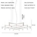 Afralia™ Metal Pendant Chandelier LED Lighting Fixture for Modern Luxury Foyer, Stairs & Indoor