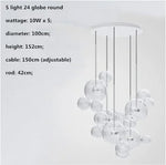 Modern Clear Glass Globe LED Pendant Light - Micky Copper Hanging Lamp