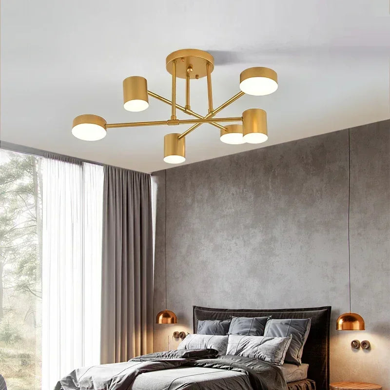 Nordic LED Chandelier Multi Head Ceiling Lamp for Living Room Bedroom