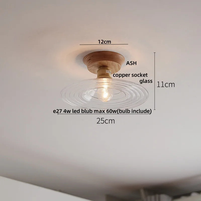 Clear Glass LED Ceiling Lamp Copper Socket Modern Nordic Style Lighting