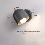 Wood Iron LED Wall Lights with Pull Chain Switch for Modern Living Spaces