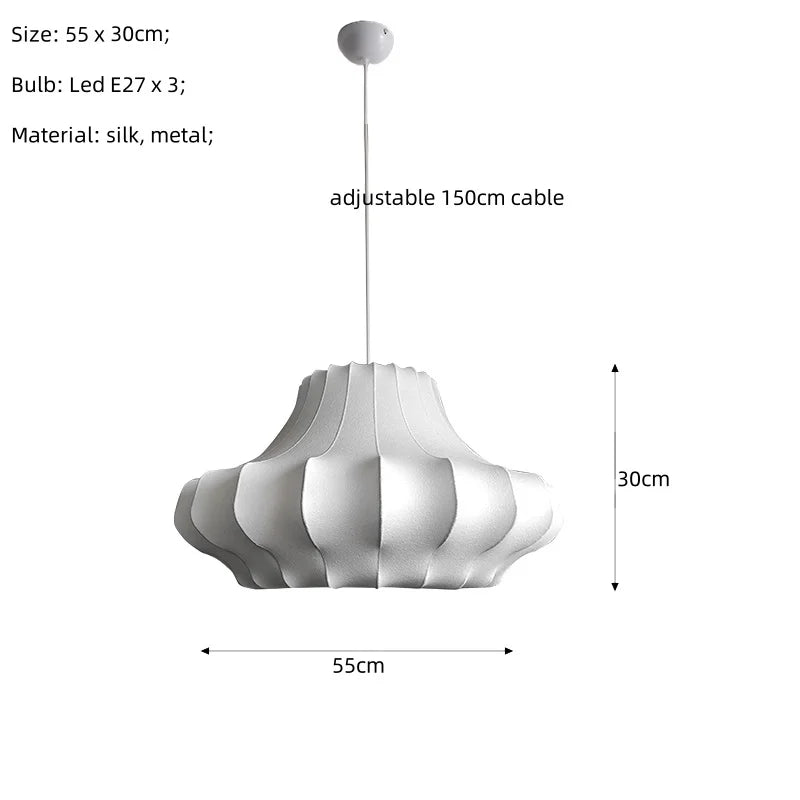 Silk LED Chandelier Pendant Light for Nordic Home Decor