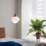 Cream Marble LED Pendant Light: Modern Nordic Hanging Lamp for Living, Bedroom, Kitchen