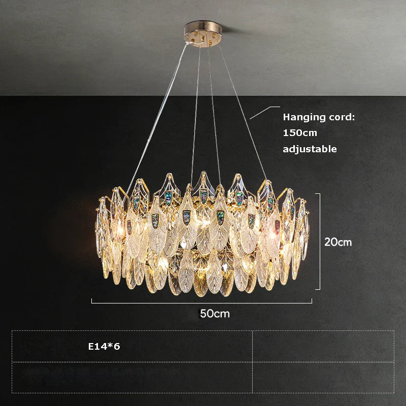 Peacock LED Chandelier Lighting for Living Room