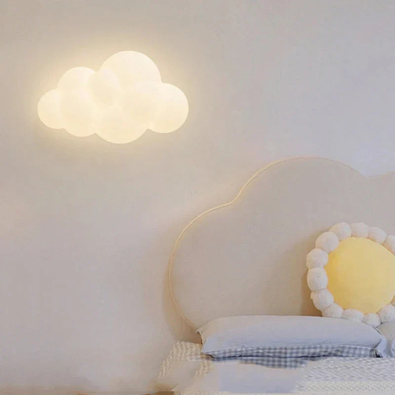 Star Shape Wall Lamp Kids Room Nursery Lighting - White Cloud Theme