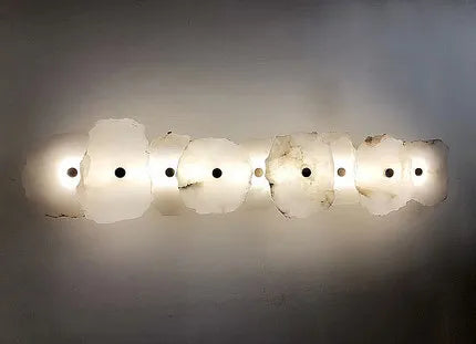 Ivory White Marble Copper LED Ceiling Light Luxury Modern Fixture