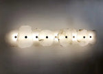Ivory White Marble Copper LED Ceiling Light Luxury Modern Fixture