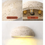 Travertine LED Wall Light: Ancient Chinese Style for Aisle, Study, Porch, Bedside.