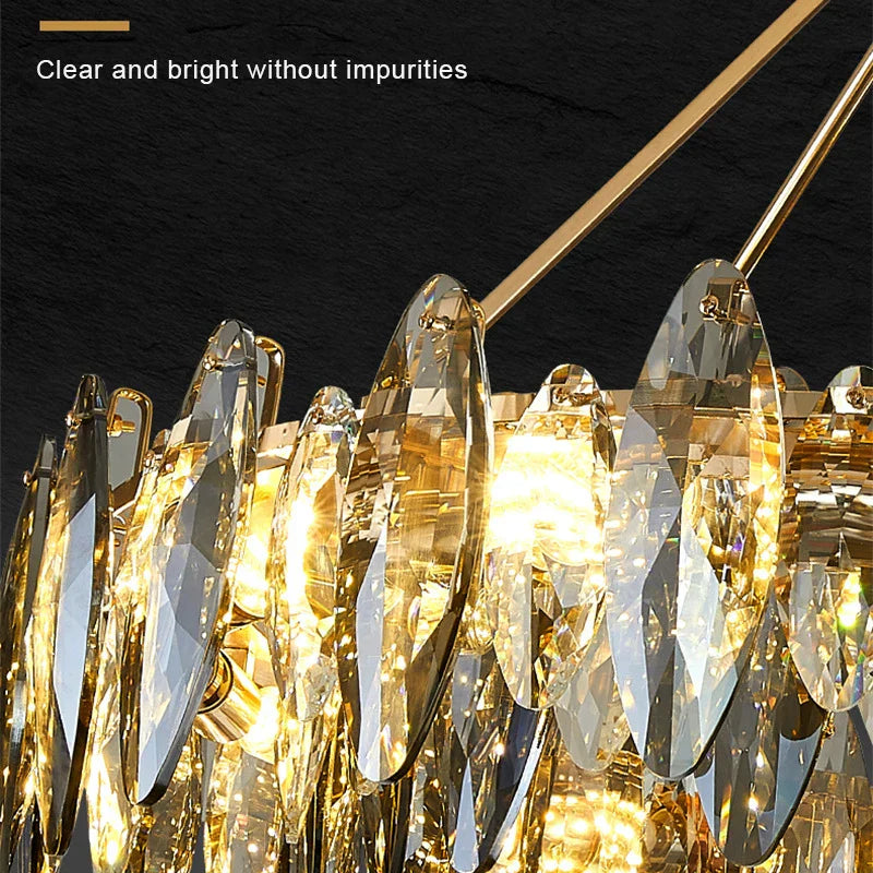 Crystal Chandelier Light: Modern LED Pendant Lamp for Bedroom & Living Room.