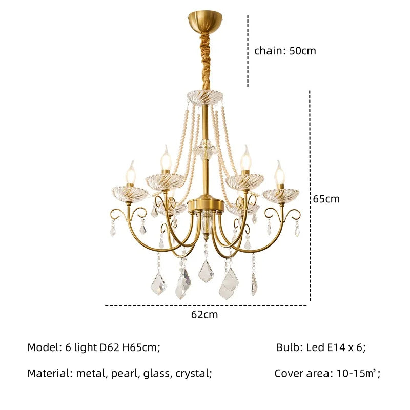 Crystal LED Chandelier Living Room Luxury Lighting E14 Pendant Lamparas