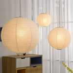 Akari LED Pendant Lamp by Afralia™: Japanese Wabi Sabi Round Noguchi Design
